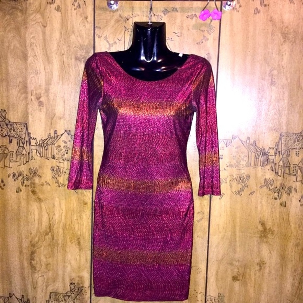 Vibrant Metallic Bodycon Dress